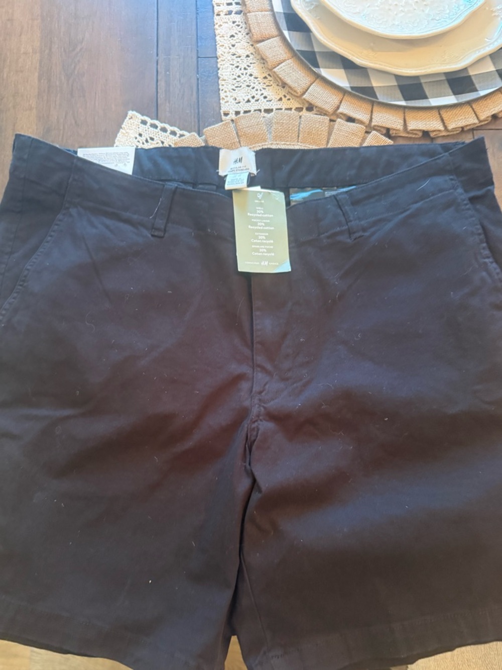 H&M Black Flat Front Men’s Shorts